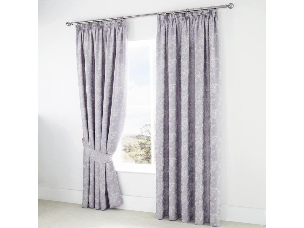 Serene Jasmine Lavender Lined Curtains