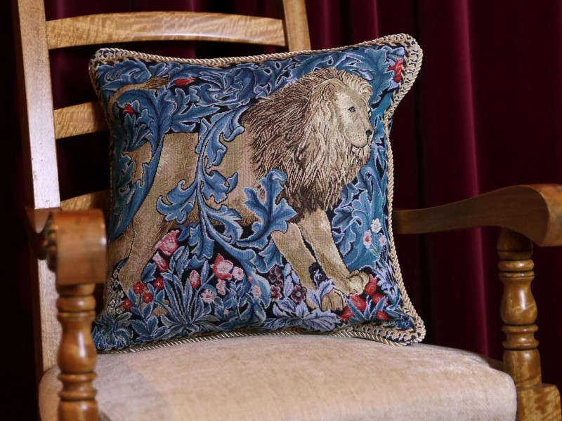 William Morris Tapestry The Lion Cushions