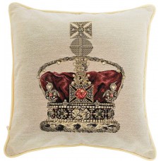 Tapestry The Queen's Platinum Jubilee Royal Crown Beige Cushions