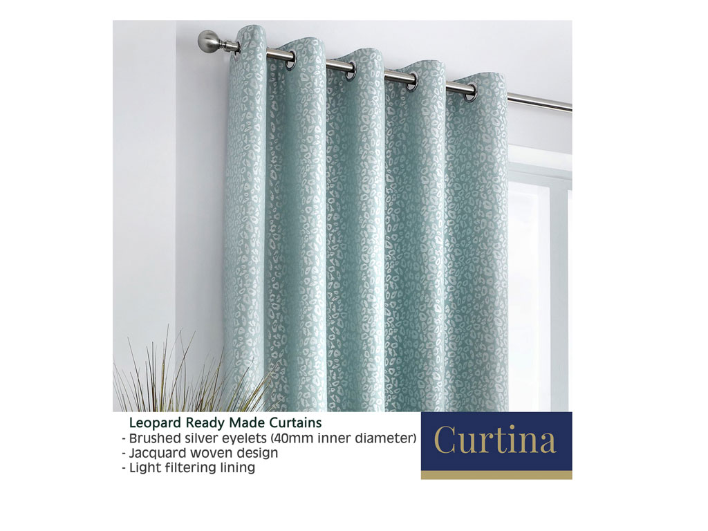 Curtina Leopard Duckegg Eyelet Curtains And Cushions