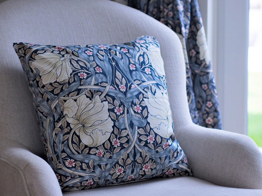 William Morris Pimpernel Blue Cushions